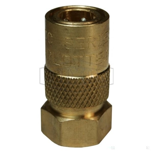 Dixon DQC CM Industrial Mold Interchange Unvalved Coupler, 1/4-18 Nominal, Female NPTF, Brass 2CMF2-B-E - main